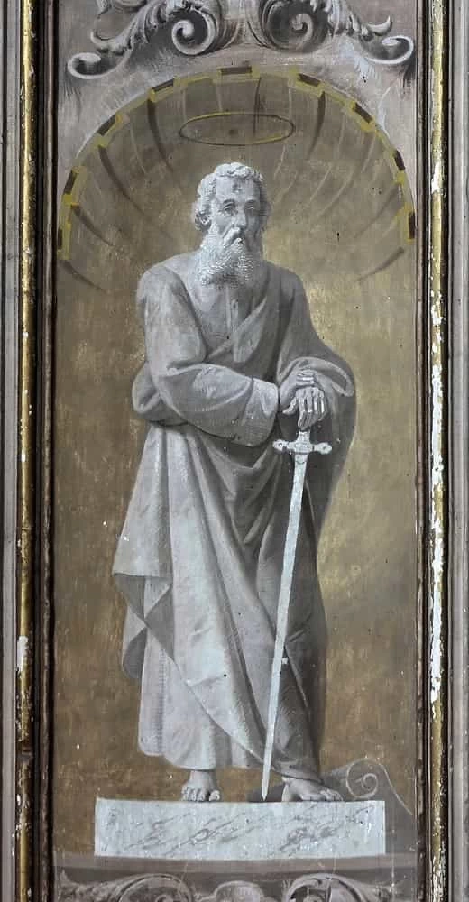 25-San Paolo - affresco - Sante Cattaneo - XVIII secolo - Gottolengo (Bs) chiesa parrocchiale dei SS. Pietro e Paolo